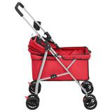 vidaXL Hondenwagen inklapbaar 76x50x100 cm oxford stof rood