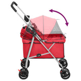 vidaXL Hondenwagen inklapbaar 76x50x100 cm oxford stof rood