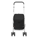 vidaXL Foldable Dog Stroller 100x49x96 cm Linen Fabric Black