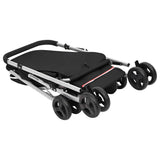 vidaXL Foldable Dog Stroller 100x49x96 cm Linen Fabric Black