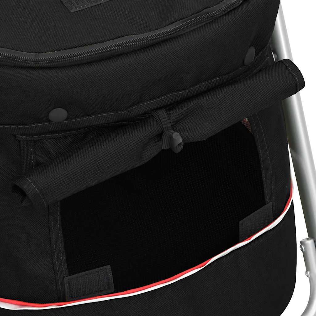 vidaXL Foldable Dog Stroller 100x49x96 cm Linen Fabric Black