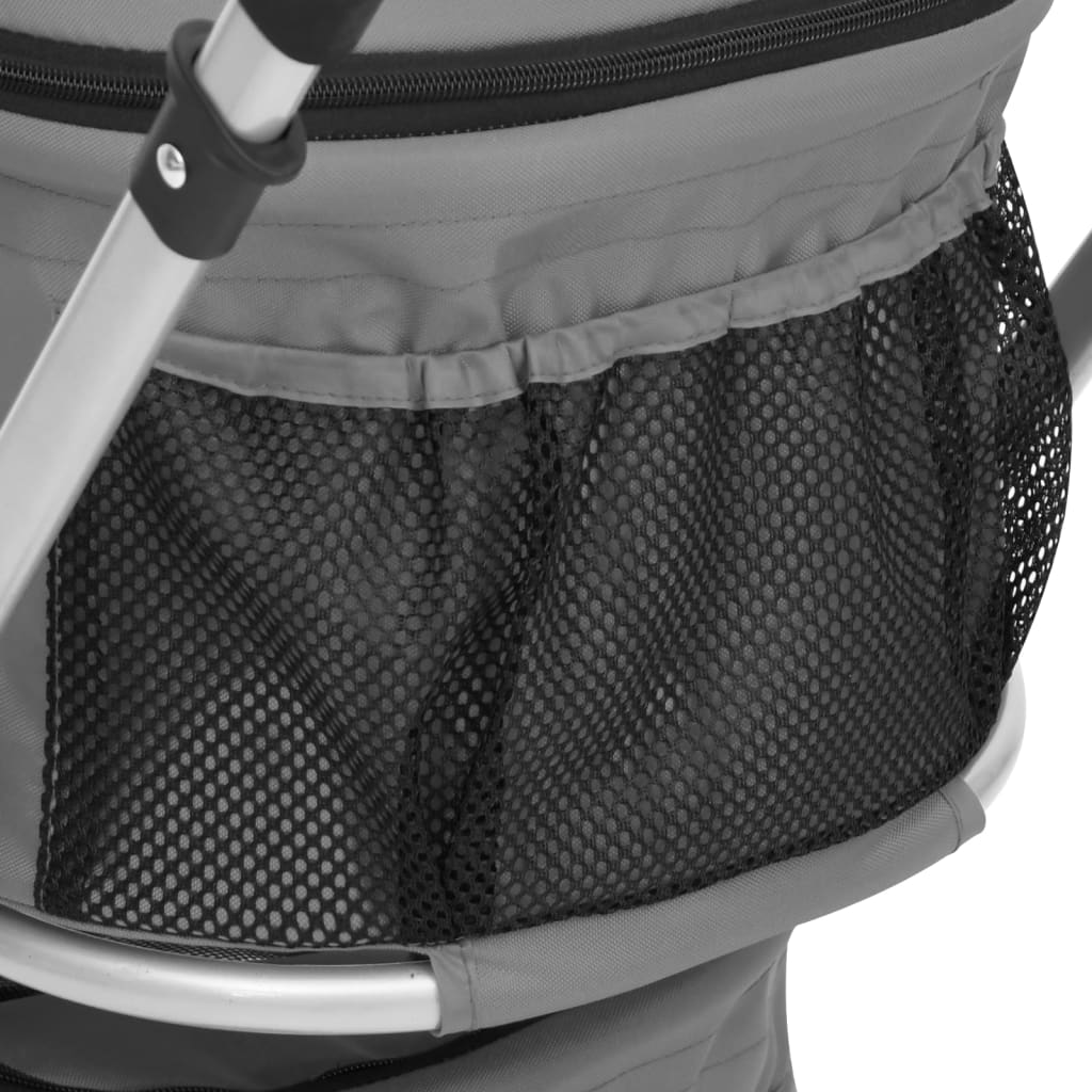 vidaXL Hondenwagen 2-laags inklapbaar 83x48x97 cm oxford stof grijs