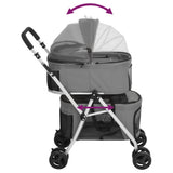 vidaXL Hondenwagen 2-laags inklapbaar 83x48x97 cm oxford stof grijs