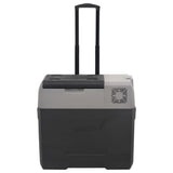 vidaXL Koelbox met wielen en adapter 30 L polypropeen zwart en grijs