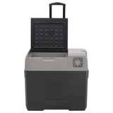 vidaXL Koelbox met wielen en adapter 30 L polypropeen zwart en grijs