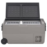 vidaXL Koelbox met wielen en adapter 36 L PP en PE zwart en grijs