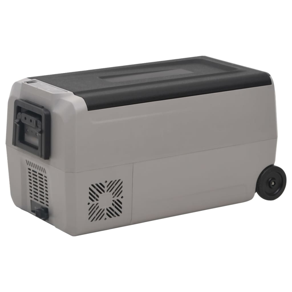 vidaXL Koelbox met wielen en adapter 36 L PP en PE zwart en grijs