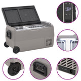 vidaXL Koelbox met wielen en adapter 36 L PP en PE zwart en grijs