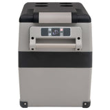 vidaXL Koelbox met handvat en adapter 35 L PP & PE zwart en grijs