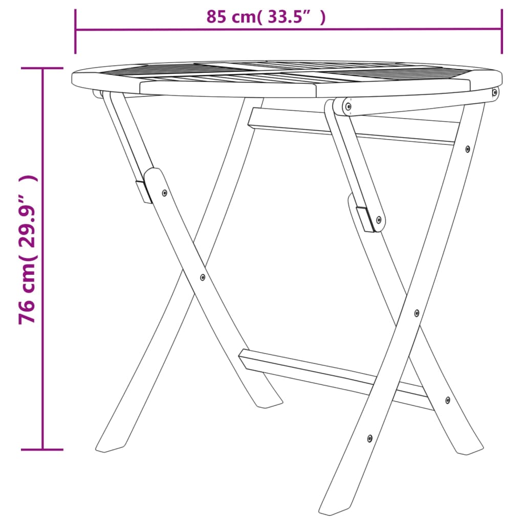 vidaXL 5-piece Garden Dining Set Solid Teak Wood