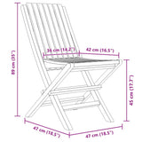 vidaXL Tuinstoelen 4 st inklapbaar 47x47x89 cm massief teakhout
