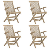 vidaXL Tuinstoelen inklapbaar 4 st 56x61x89 cm massief teakhout grijs