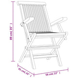 vidaXL Tuinstoelen inklapbaar 4 st 56x61x89 cm massief teakhout grijs