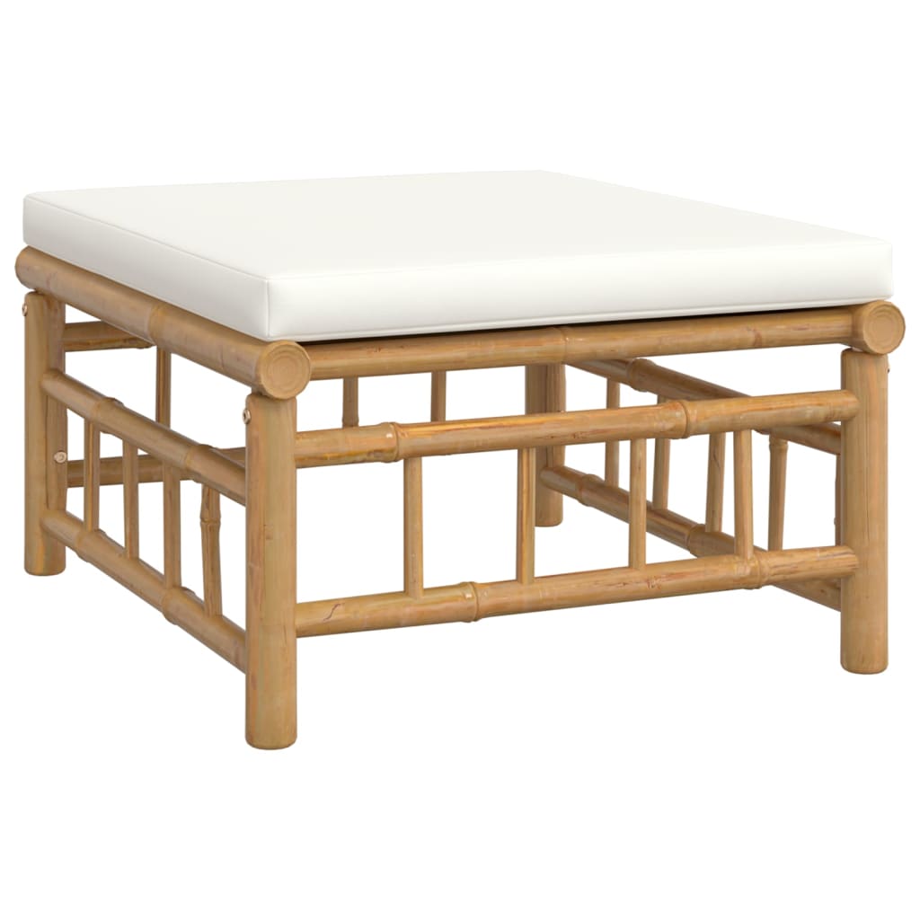 vidaXL 6-Piece Lounge Set with Cushions Bamboo Cream White