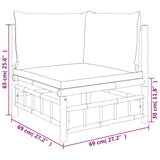 vidaXL 6-Piece Lounge Set with Cushions Bamboo Cream White