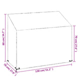 vidaXL Tuinbankhoezen 2 st 8 oogjes 130x70x70/88 cm polyetheen