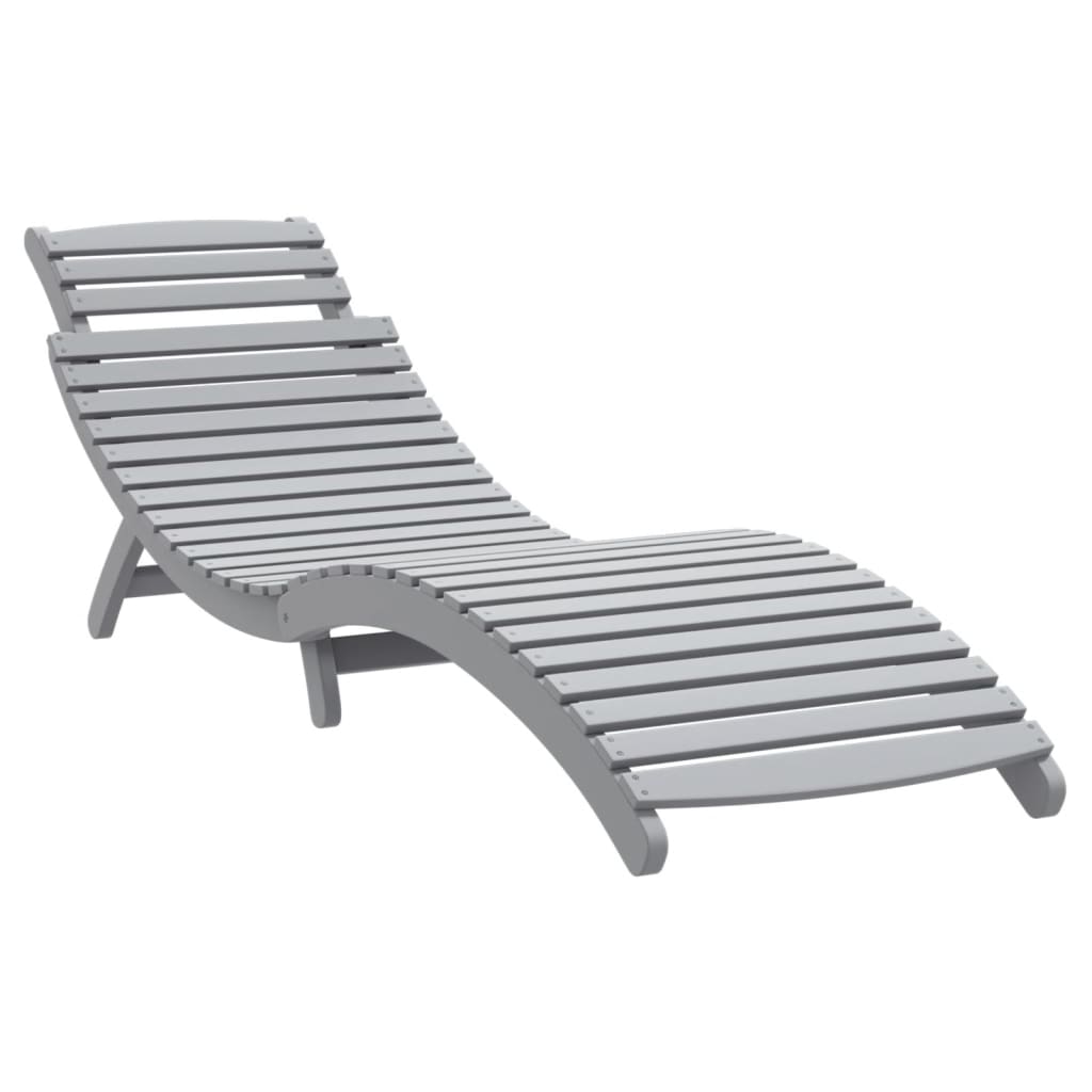vidaXL Ligbedden 2 st 184x55x64 cm massief acaciahout grijs