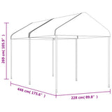 vidaXL Prieel met dak 4,46x2,28x2,69 m polyetheen wit