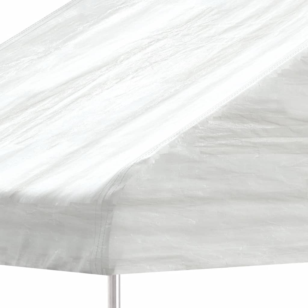 vidaXL Prieel met dak 4,46x4,08x3,22 m polyetheen wit