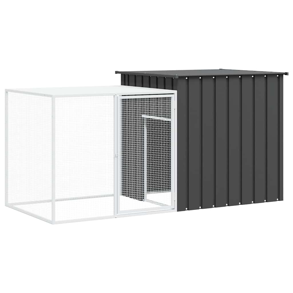 vidaXL Konijnenhok 200x91x100 cm gegalvaniseerd staal antracietkleurig