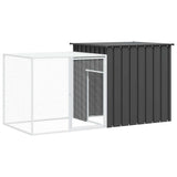 vidaXL Konijnenhok 200x91x100 cm gegalvaniseerd staal antracietkleurig