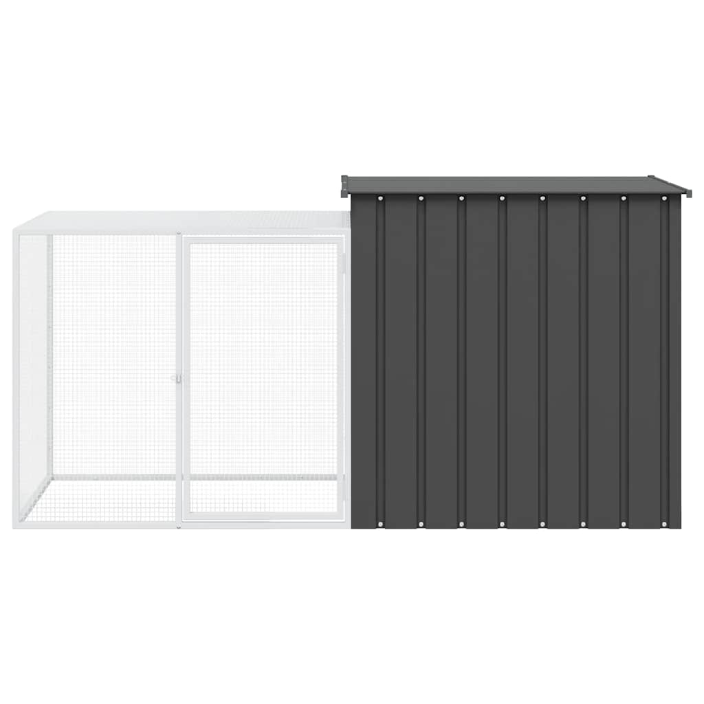 vidaXL Konijnenhok 200x91x100 cm gegalvaniseerd staal antracietkleurig