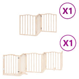 vidaXL Foldable Dog Gate with Door 9 Panels 450 cm Poplar Wood