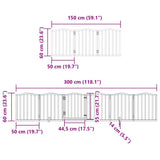 vidaXL Foldable Dog Gate with Door 9 Panels 450 cm Poplar Wood