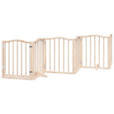 vidaXL Foldable Dog Gate with Door 9 Panels 450 cm Poplar Wood