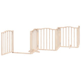 vidaXL Foldable Dog Gate with Door 9 Panels 450 cm Poplar Wood
