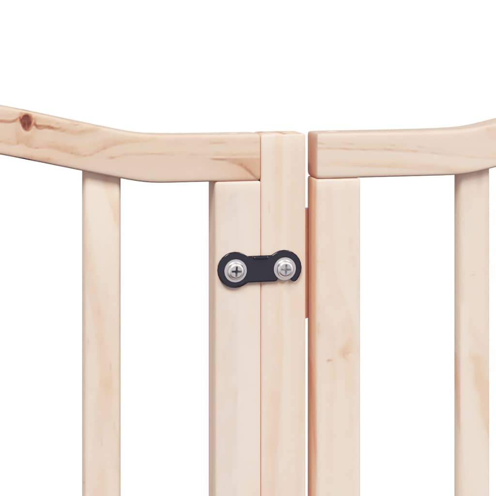 vidaXL Foldable Dog Gate with Door 9 Panels 450 cm Poplar Wood