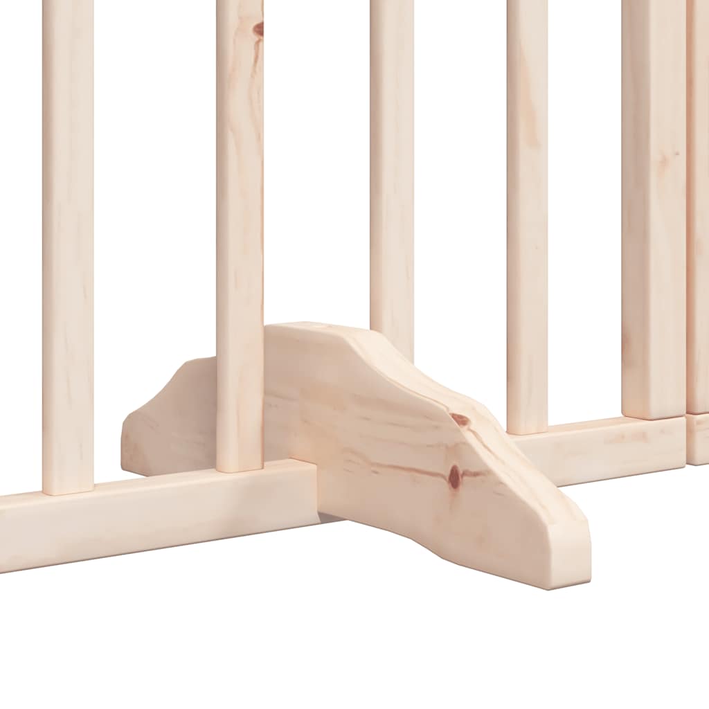vidaXL Foldable Dog Gate with Door 9 Panels 450 cm Poplar Wood