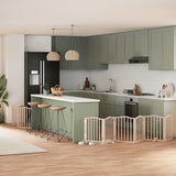 vidaXL Foldable Dog Gate with Door 9 Panels 450 cm Poplar Wood
