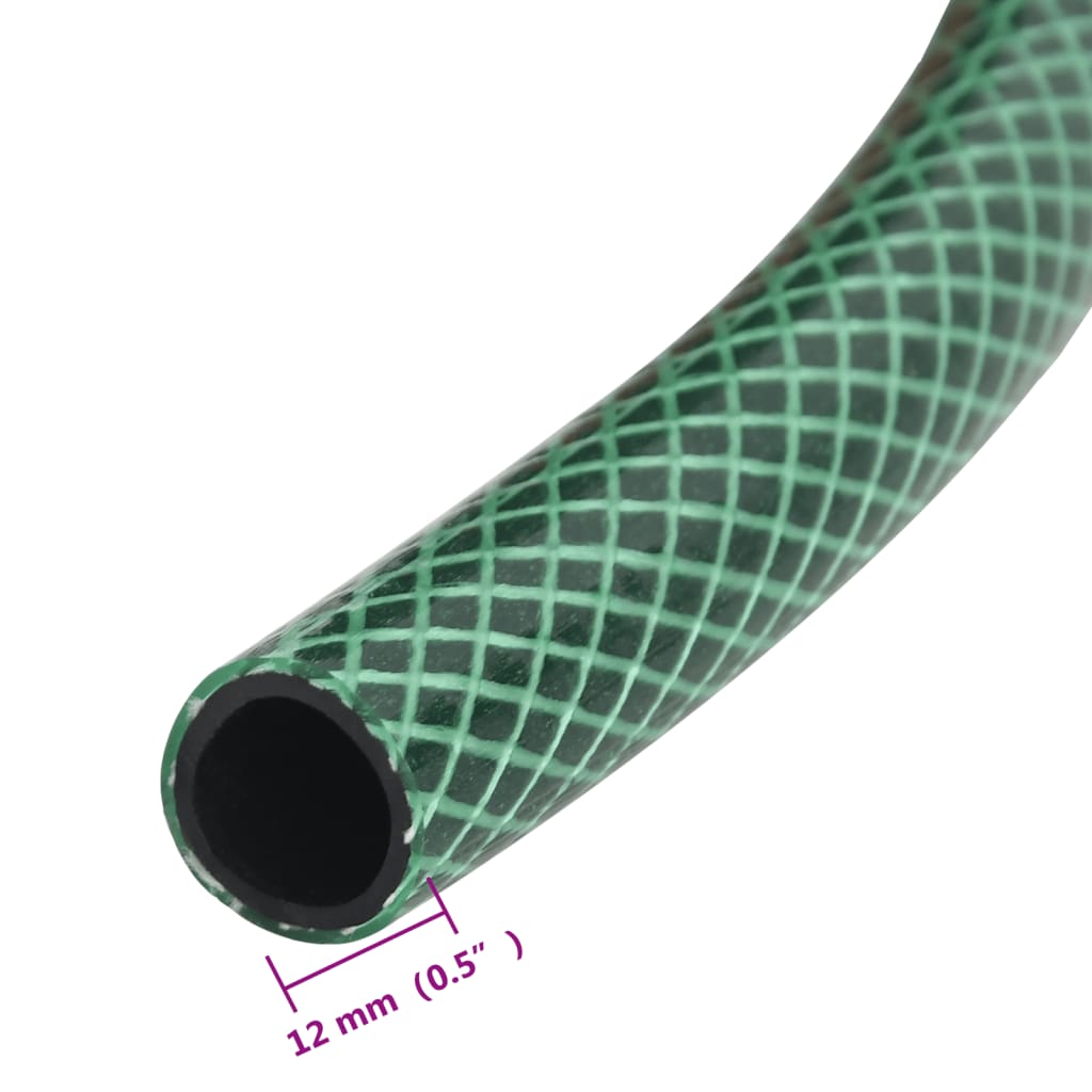 vidaXL Garden Hose with Coupling Set 0.5'' 10 m PVC Green