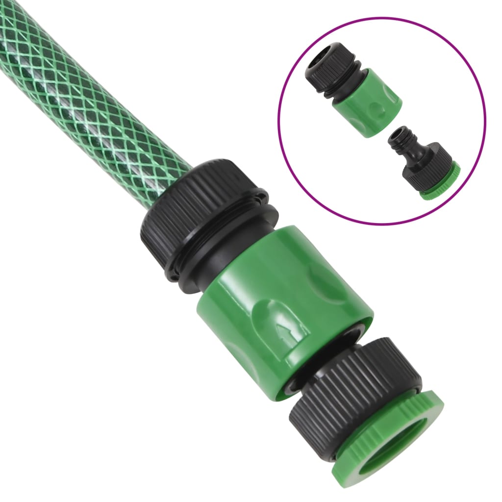 vidaXL Garden Hose with Coupling Set 0.5'' 10 m PVC Green