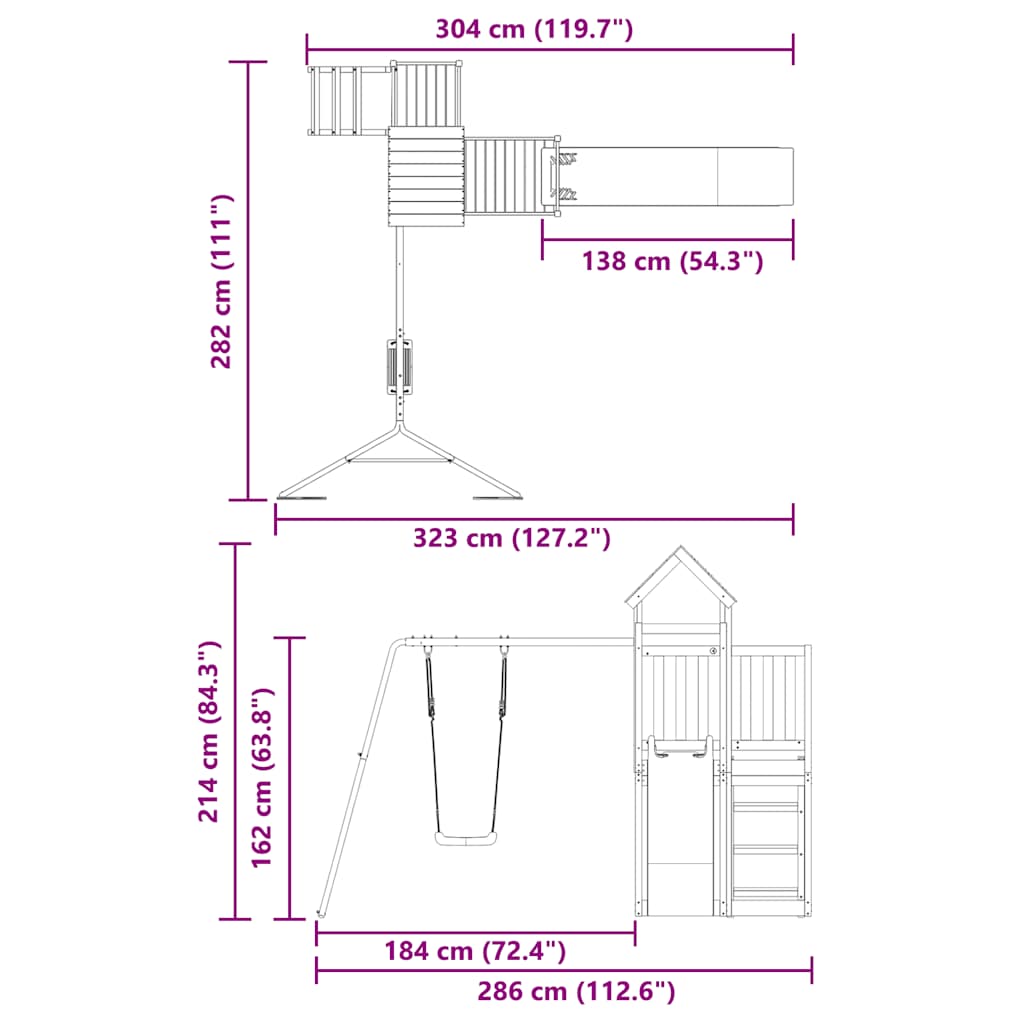 vidaXL Playhouse solid pine wood