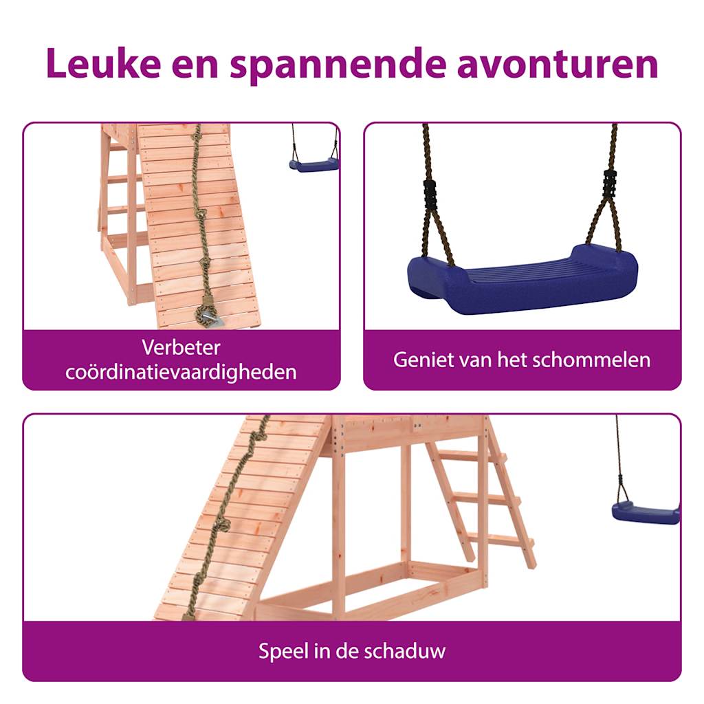 vidaXL Speelhuis massief grenenhout
