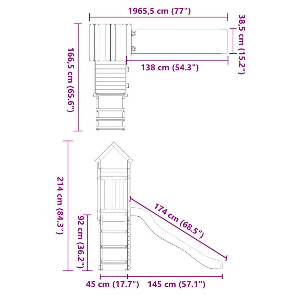 vidaXL Playhouse solid pine wood