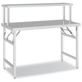 vidaXL Table de cuisine avec poêle 120x60x115 cm acier inoxydable