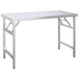 vidaXL Table de cuisine avec poêle 120x60x115 cm acier inoxydable