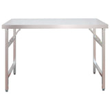vidaXL Table de cuisine avec poêle 120x60x115 cm acier inoxydable