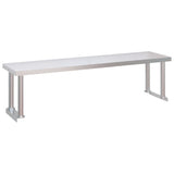 vidaXL Table de cuisine avec poêle 120x60x115 cm acier inoxydable