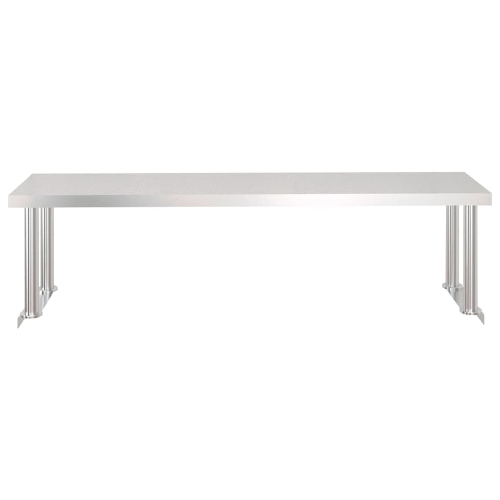vidaXL Table de cuisine avec poêle 120x60x115 cm acier inoxydable