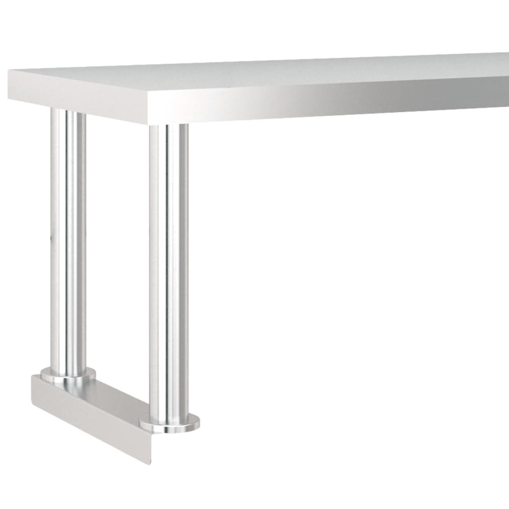 vidaXL Table de cuisine avec poêle 120x60x115 cm acier inoxydable