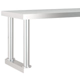 vidaXL Table de cuisine avec poêle 120x60x115 cm acier inoxydable
