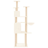 vidaXL Kattenmeubel met sisal krabpalen 166 cm crèmekleurig