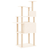 vidaXL Kattenmeubel met sisal krabpalen 166 cm crèmekleurig