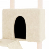 vidaXL Kattenmeubel met sisal krabpalen 143 cm crèmekleurig