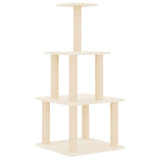 vidaXL Cat Tree with Sisal Scratching Posts 111 cm Cream