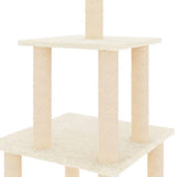 vidaXL Cat Tree with Sisal Scratching Posts 111 cm Cream